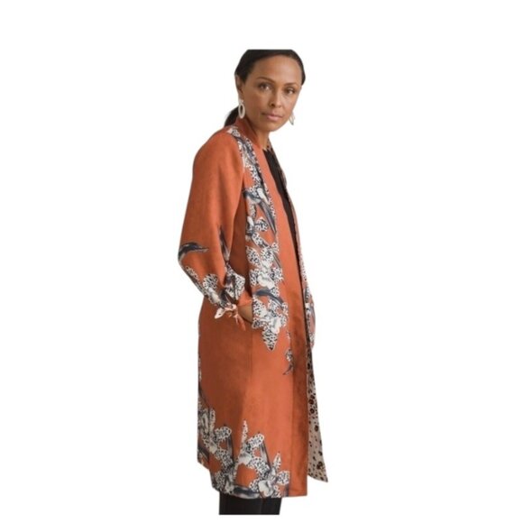 Chico's Tops - Chicos Reversible Kimono Cardigan Orange Size 1 (M)